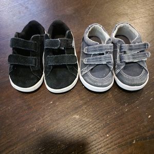 Black and Gray Shoes Size 5 Velcro Tie